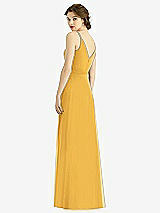 Rear View Thumbnail - NYC Yellow Draped Wrap Chiffon Maxi Dress with Sash
