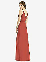 Rear View Thumbnail - Amber Sunset Draped Wrap Chiffon Maxi Dress with Sash