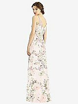 Rear View Thumbnail - Blush Garden Draped Wrap Chiffon Maxi Dress with Sash