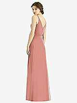 Rear View Thumbnail - Desert Rose Draped Wrap Chiffon Maxi Dress with Sash