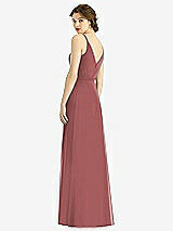 Rear View Thumbnail - English Rose Draped Wrap Chiffon Maxi Dress with Sash