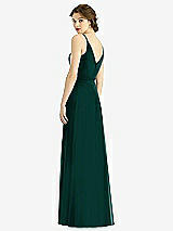 Rear View Thumbnail - Evergreen Draped Wrap Chiffon Maxi Dress with Sash