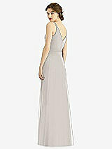 Rear View Thumbnail - Oyster Draped Wrap Chiffon Maxi Dress with Sash