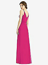 Rear View Thumbnail - Think Pink Draped Wrap Chiffon Maxi Dress with Sash