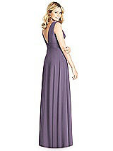 Rear View Thumbnail - Lavender Sleeveless Deep V-Neck Open-Back Dress