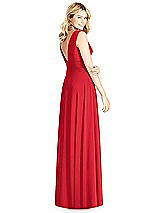 Rear View Thumbnail - Parisian Red Sleeveless Deep V-Neck Open-Back Dress