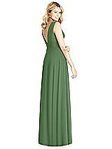 Rear View Thumbnail - Vineyard Green Sleeveless Deep V-Neck Open-Back Dress