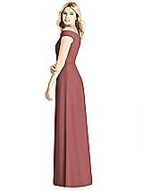 Rear View Thumbnail - English Rose Off-the-Shoulder Pleated Bodice Dress with Front Slits