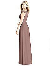 Rear View Thumbnail - Sienna Off-the-Shoulder Pleated Bodice Dress with Front Slits