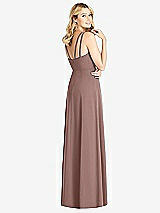 Rear View Thumbnail - Sienna Dual Spaghetti Strap Crepe Dress with Front Slits
