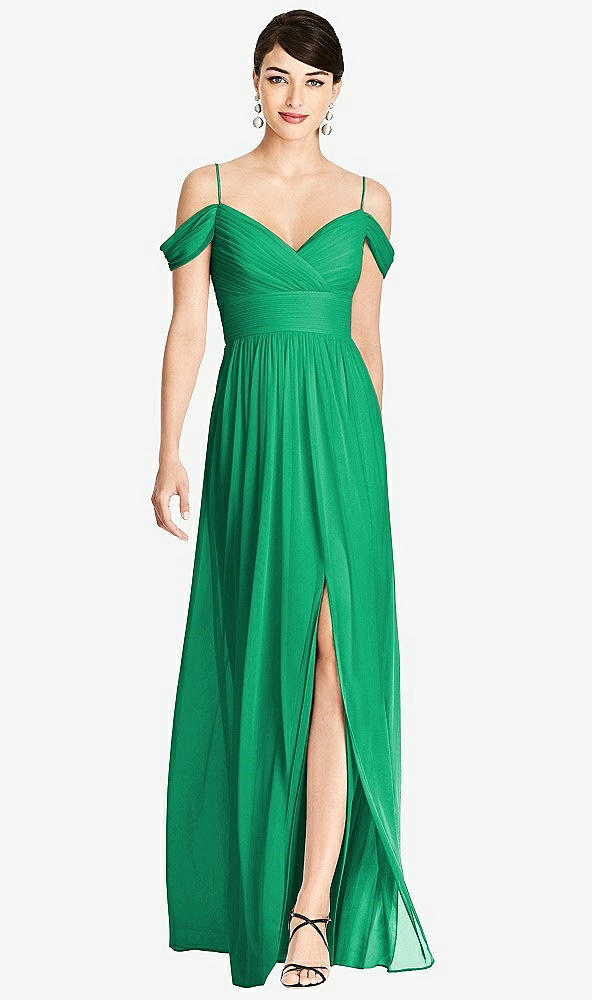Front View - Pantone Emerald Alfred Sung Bridesmaid Dress D743