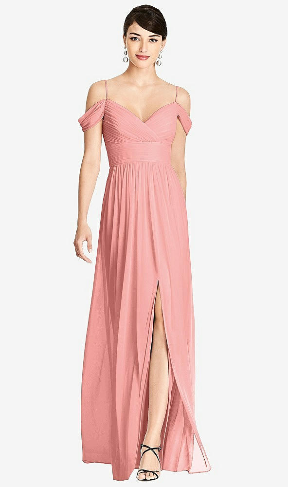 Front View - Apricot Alfred Sung Bridesmaid Dress D743