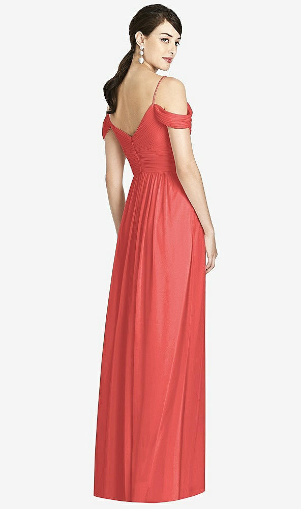 Back View - Perfect Coral Alfred Sung Bridesmaid Dress D743