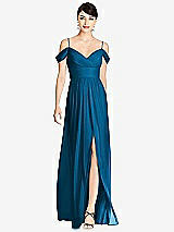 Front View Thumbnail - Ocean Blue Alfred Sung Bridesmaid Dress D743