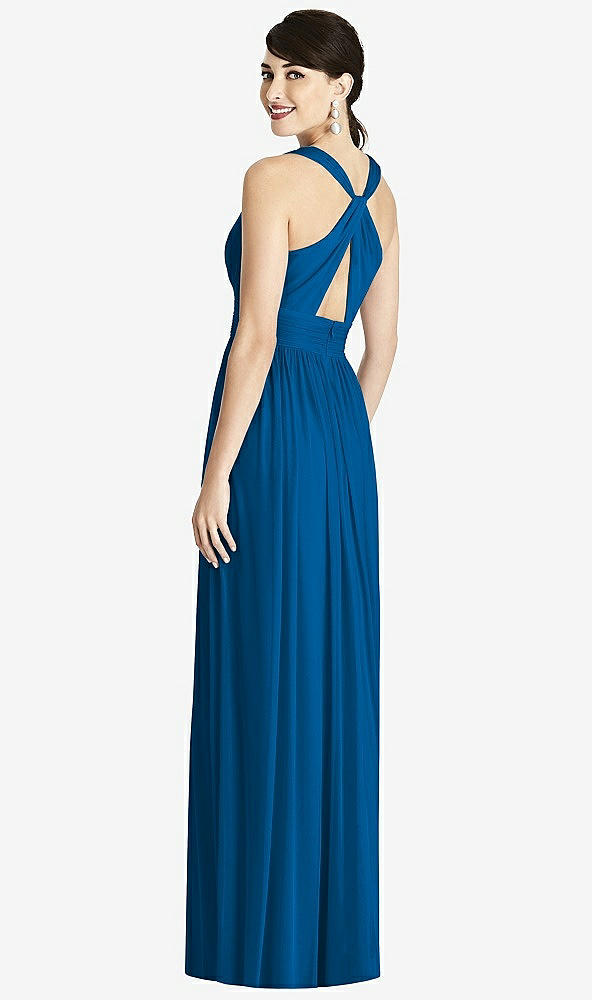 Back View - Cerulean Alfred Sung Bridesmaid Dress D744