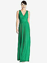 Front View Thumbnail - Pantone Emerald Alfred Sung Bridesmaid Dress D744