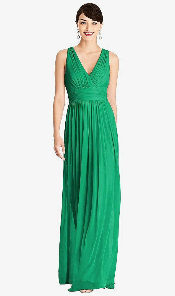 Front View - Pantone Emerald Alfred Sung Bridesmaid Dress D744