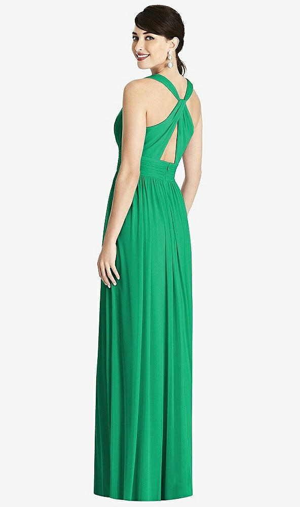 Back View - Pantone Emerald Alfred Sung Bridesmaid Dress D744