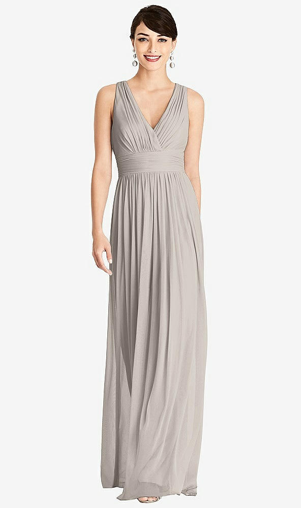 Front View - Taupe Alfred Sung Bridesmaid Dress D744