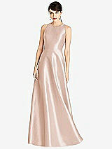 Front View Thumbnail - Cameo Sleeveless Open-Back Satin A-Line Dress