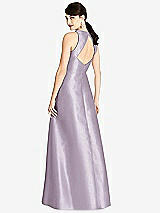 Rear View Thumbnail - Lilac Haze Sleeveless Open-Back Satin A-Line Dress