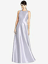 Front View Thumbnail - Silver Dove Sleeveless Open-Back Satin A-Line Dress