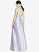 Rear View Thumbnail - Silver Dove Sleeveless Open-Back Satin A-Line Dress
