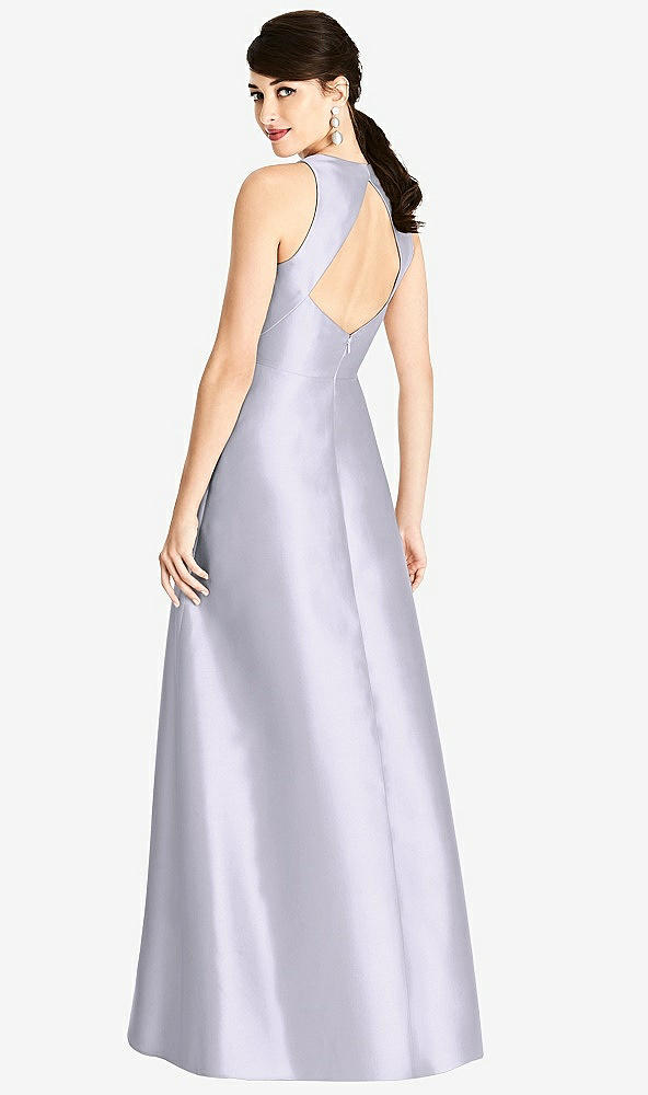 Back View - Silver Dove Sleeveless Open-Back Satin A-Line Dress