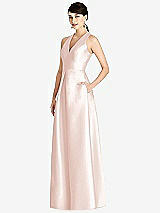 Front View Thumbnail - Blush Sleeveless Open-Back Pleated Skirt Dress with Pockets