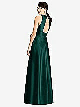 Rear View Thumbnail - Evergreen Sleeveless Open-Back Pleated Skirt Dress with Pockets