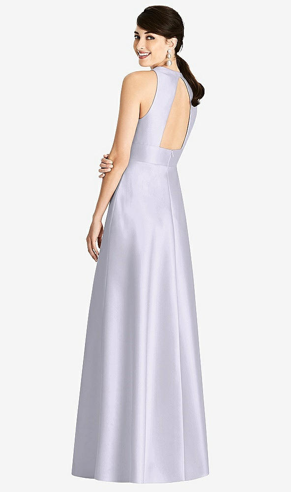Back View - Silver Dove Sleeveless Open-Back Pleated Skirt Dress with Pockets
