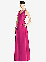 Front View Thumbnail - Think Pink Sleeveless Open-Back Pleated Skirt Dress with Pockets