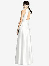 Rear View Thumbnail - White Sleeveless Open-Back Pleated Skirt Dress with Pockets