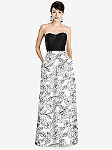 Front View Thumbnail - Botanica Strapless Floral Skirt A-Line Dress with Pockets