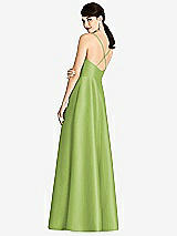 Rear View Thumbnail - Mojito V-Neck Full Skirt Satin Maxi Dress