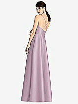 Rear View Thumbnail - Suede Rose V-Neck Full Skirt Satin Maxi Dress