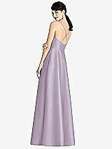 Rear View Thumbnail - Lilac Haze V-Neck Full Skirt Satin Maxi Dress