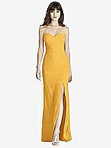 Front View Thumbnail - NYC Yellow Strapless Crepe Trumpet Gown with Front Slit