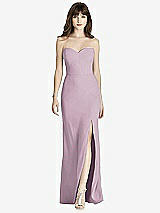 Front View Thumbnail - Suede Rose Strapless Crepe Trumpet Gown with Front Slit