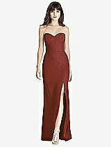 Front View Thumbnail - Auburn Moon Strapless Crepe Trumpet Gown with Front Slit
