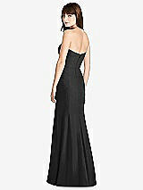 Rear View Thumbnail - Black Strapless Crepe Trumpet Gown with Front Slit