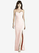 Front View Thumbnail - Blush Strapless Crepe Trumpet Gown with Front Slit
