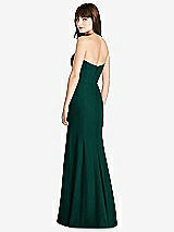 Rear View Thumbnail - Evergreen Strapless Crepe Trumpet Gown with Front Slit