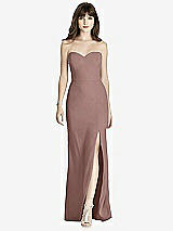 Front View Thumbnail - Sienna Strapless Crepe Trumpet Gown with Front Slit