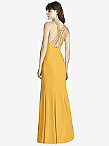 Rear View Thumbnail - NYC Yellow Criss Cross Open-Back Trumpet Gown