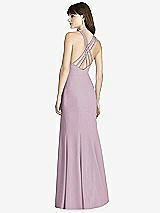 Rear View Thumbnail - Suede Rose Criss Cross Open-Back Trumpet Gown