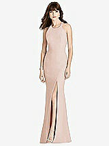 Front View Thumbnail - Cameo Criss Cross Open-Back Trumpet Gown