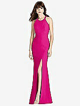 Front View Thumbnail - Think Pink Criss Cross Open-Back Trumpet Gown