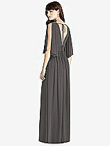 Rear View Thumbnail - Caviar Gray Split Sleeve Backless Chiffon Maxi Dress