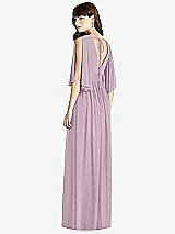 Rear View Thumbnail - Suede Rose Split Sleeve Backless Chiffon Maxi Dress